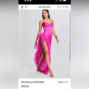 Vibrant Pink Feathered Gown